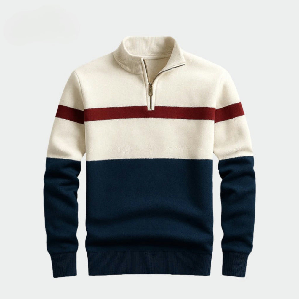 Heritage Stripe Zip Knit Sweater