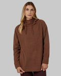 32 Degrees Acorn _ Women's shorthair sherpa Pullover Hoodie {model: Colby is 5'9"and size 4 wearing size S}{bottom}{right} {bottom}{right}