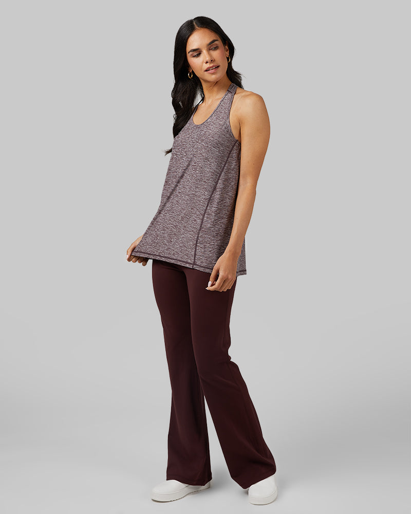 32 Degrees Dark Maroon Space Dye _ Women's Cool Racerback Tank {model: Dani is 5'9", wearing size S}{bottom}{right} {bottom}{right}