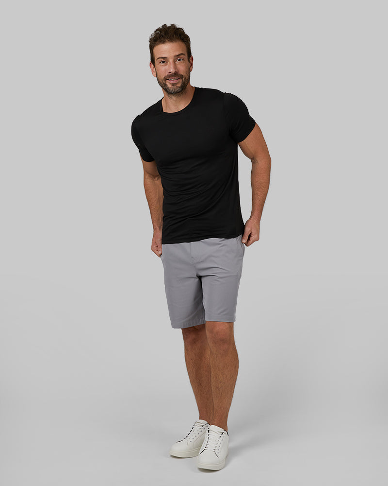 32 Degrees Black _ Men's Cool Classic Crew T-Shirt {model: Cedric is 6'1.5", wearing size M}{bottom}{right}{bottom}{right}