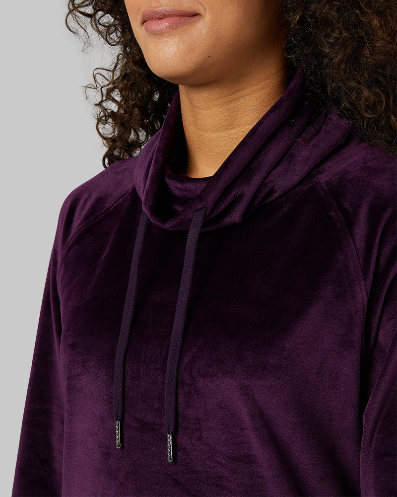 32 Degrees Irises _ Women's soft Velour Funnel Neck Top {model: Alexis is 5'6"and size 4-6 wearing size S}{bottom}{right} {bottom}{right}