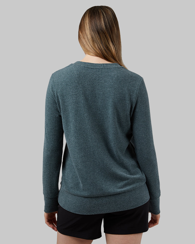 32 Degrees Magic Forest Heather _ Women's soft sweater Knit Vneck Top {model: Julia is 5'8"and size 4 wearing size S}{bottom}{right} {bottom}{right}