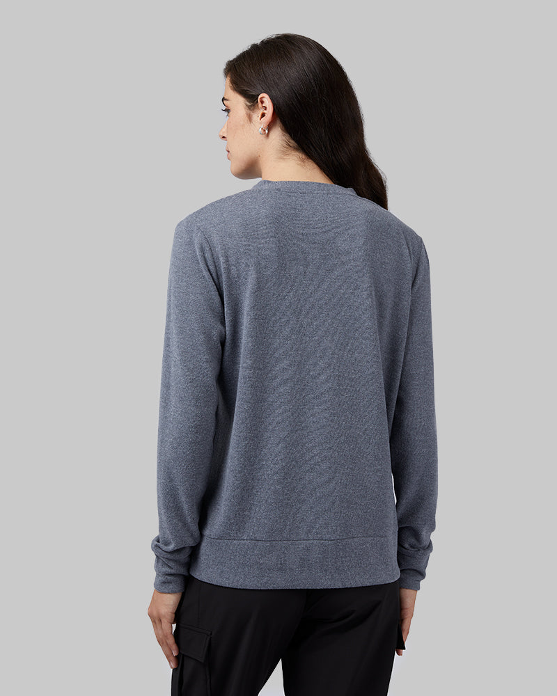 32 Degrees Charcoal Heather _ Women's soft sweater Knit Cardigan {model: Katie is 5'10"and size 4 wearing size S}{bottom}{right} {bottom}{right}