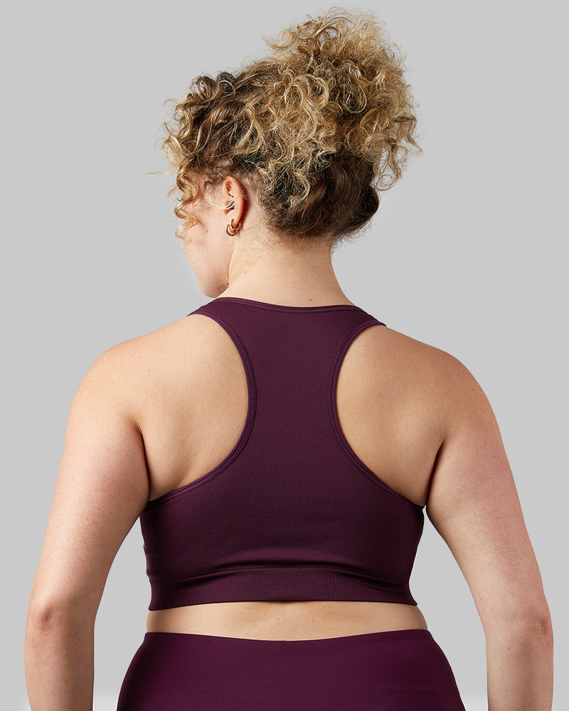 32 Degrees Winter Bloom  _ Women's seamless Racerback sports Bra {model: Allison is 5'9"and size 14 wearing size L}{bottom}{right} {bottom}{right}