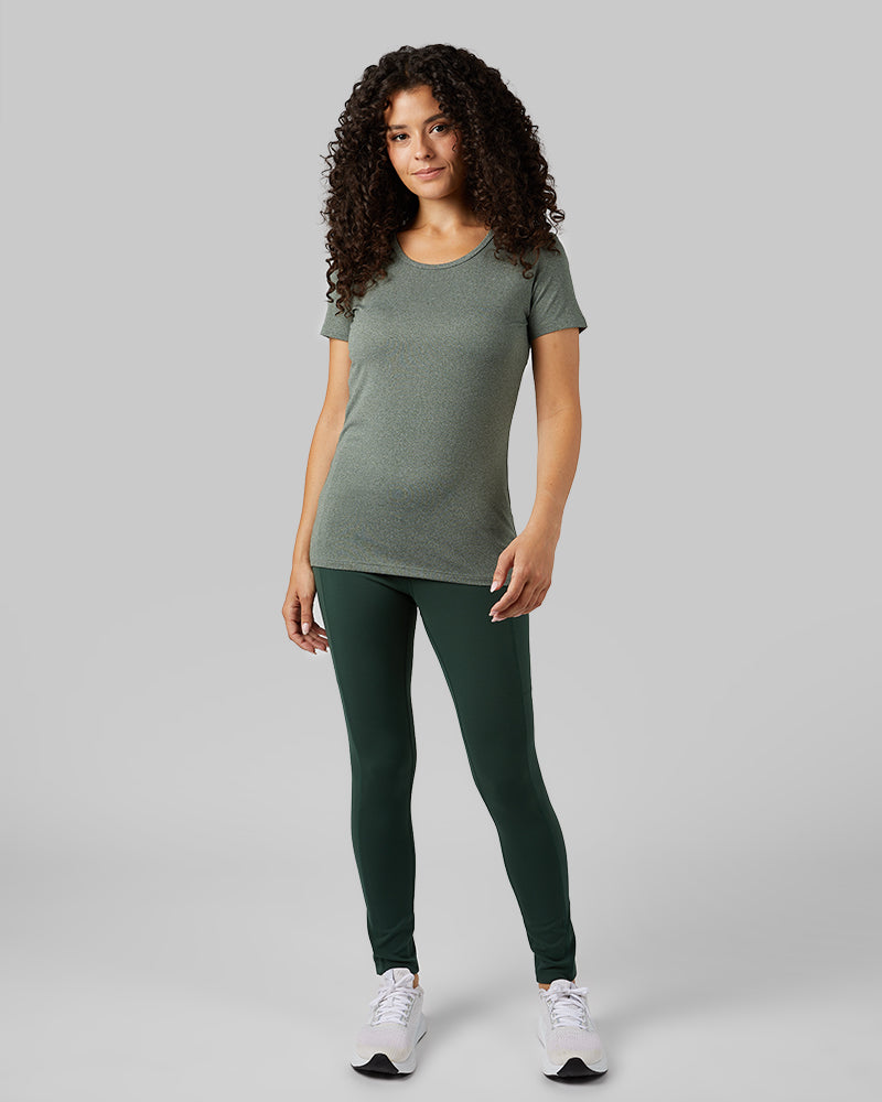 32 Degrees Pine Grove Heather _ Women's Cool Fitted T-shirt {model: Gabrielle is 5'8"and size 4 wearing size S}{bottom}{right} {bottom}{right}