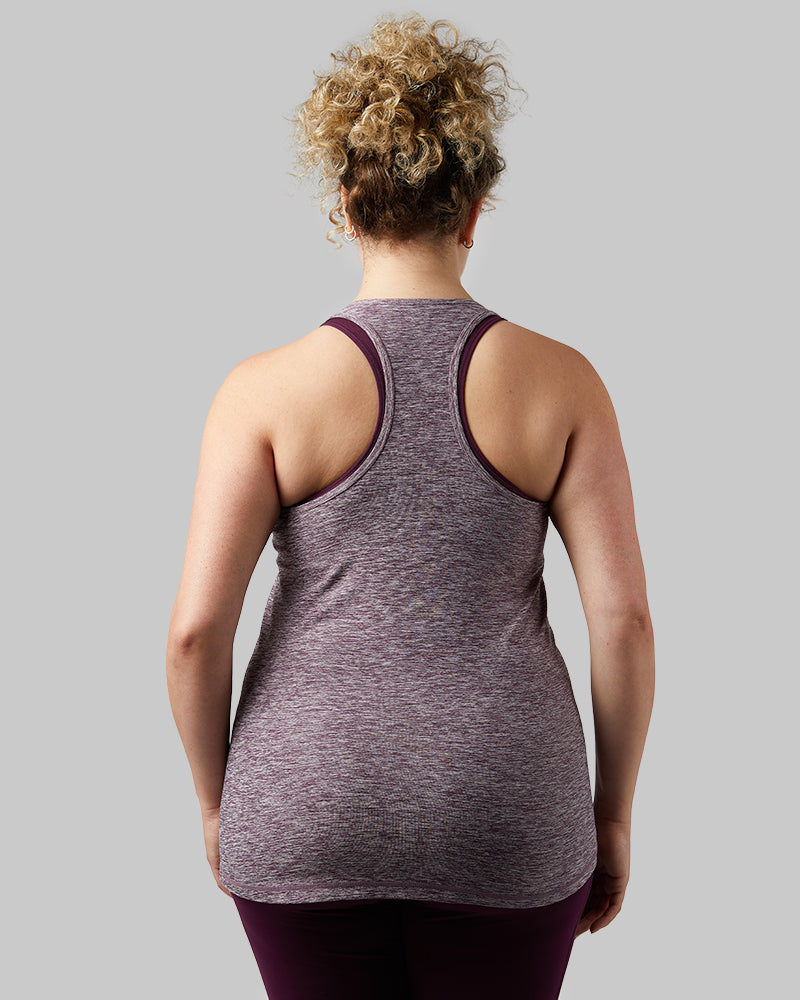 32 Degrees Winter Bloom Space Dye _ Women's Cool Racerback Tank {model: Allison is 5'9"and size 14 wearing size L}{bottom}{right} {bottom}{right}