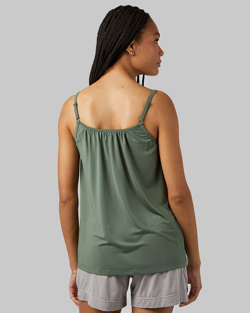 32 Degrees Duck Green _ Women's Cool Flowy Bra Cami {model: Dido is 5'9"and size 4 wearing size S}{bottom}{right} {bottom}{right}