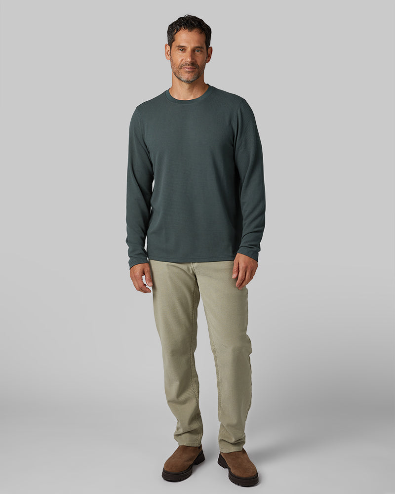 32 Degrees Urban Chic _ Men's Everyday Comfort Long sleeve Henley {model: Eduardo is 6'1", wearing size M}{bottom}{right} {bottom}{right}