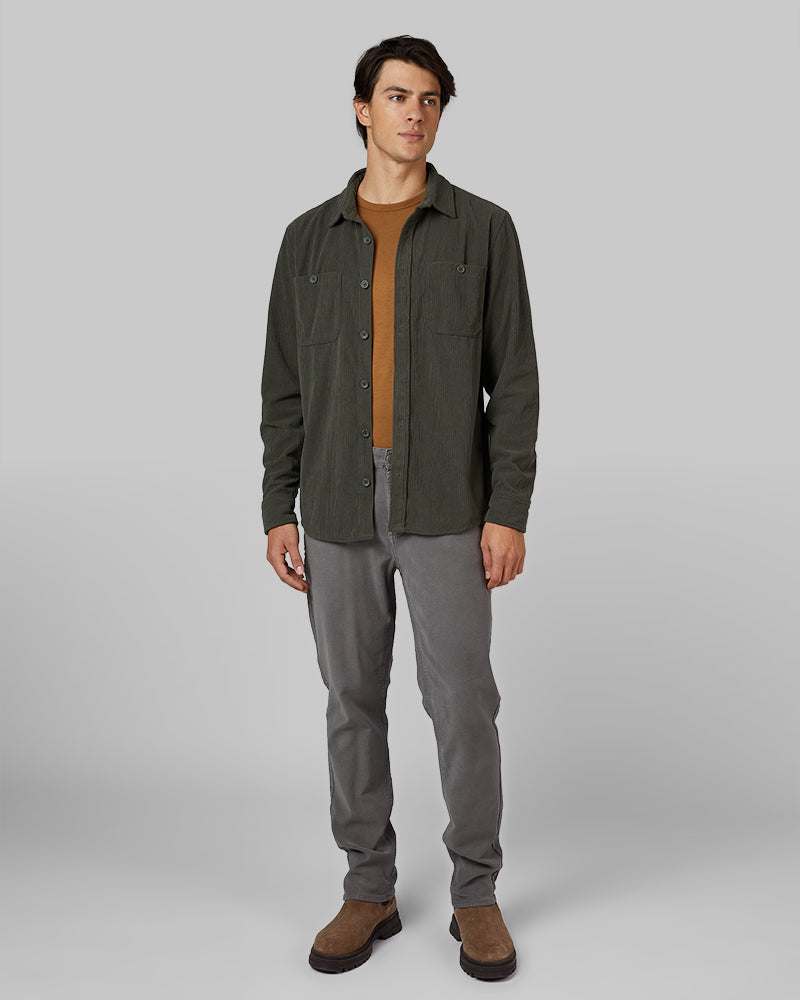 32 Degrees Chimera _ Men's Corduroy shirt Jacket {model: Brent is 6'1", wearing size M}{bottom}{right} {bottom}{right}