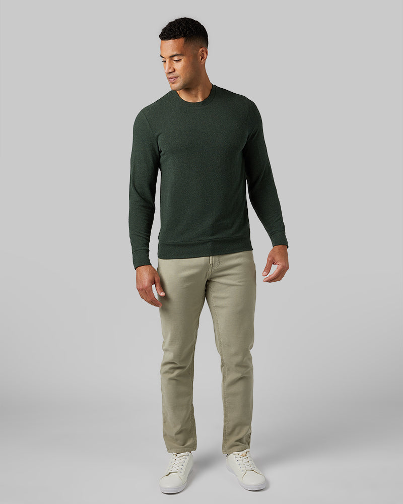 32 Degrees Mountain View Heather _ Men's sweater Knit Crew Top {model: Devin is 6'2", wearing size M}{bottom}{right} {bottom}{right}