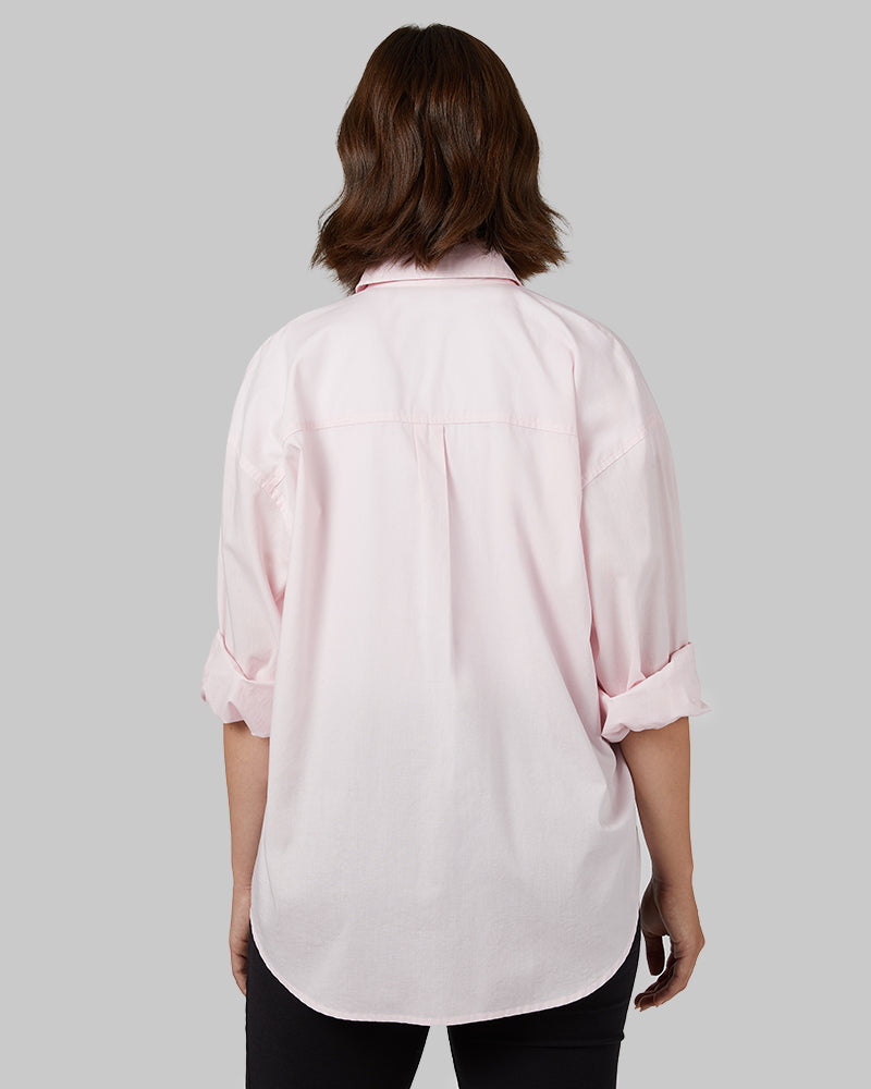 32 Degrees Cherry Blossom _ Women's Oversized Cotton Long sleeve Button-Up {model: Taylor is 5'9"and size 4 wearing size S}{bottom}{right} {bottom}{right}