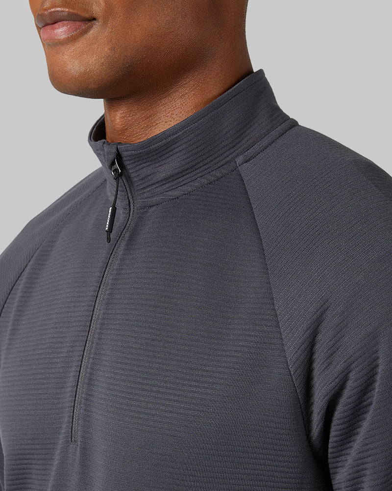 32 Degrees Iron _ Men's sport Motion 1/4 Zip Top {model: Isaiah is 6'2", wearing size M}{bottom}{right} {bottom}{right}