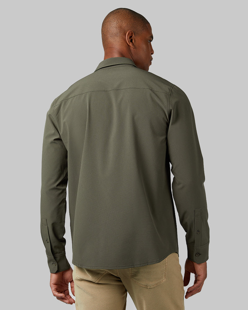 32 Degrees Chimera _ Men's Casual Long sleeve Dress shirt {model: Isaiah is 6'2", wearing size M}{bottom}{right} {bottom}{right}