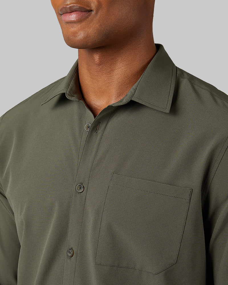 32 Degrees Chimera _ Men's Casual Long sleeve Dress shirt {model: Isaiah is 6'2", wearing size M}{bottom}{right} {bottom}{right}