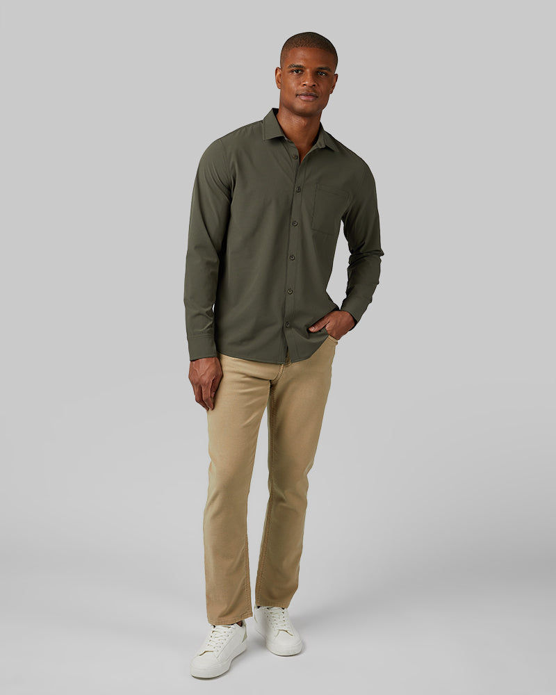 32 Degrees Chimera _ Men's Casual Long sleeve Dress shirt {model: Isaiah is 6'2", wearing size M}{bottom}{right} {bottom}{right}