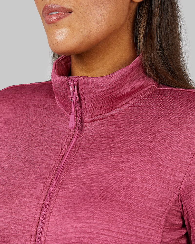 32 Degrees Malaga Space Dye _ Women's Grid Tech Full-Zip {model: Shelby is 5'9"and size 4 wearing size S}{bottom}{right} {bottom}{right}