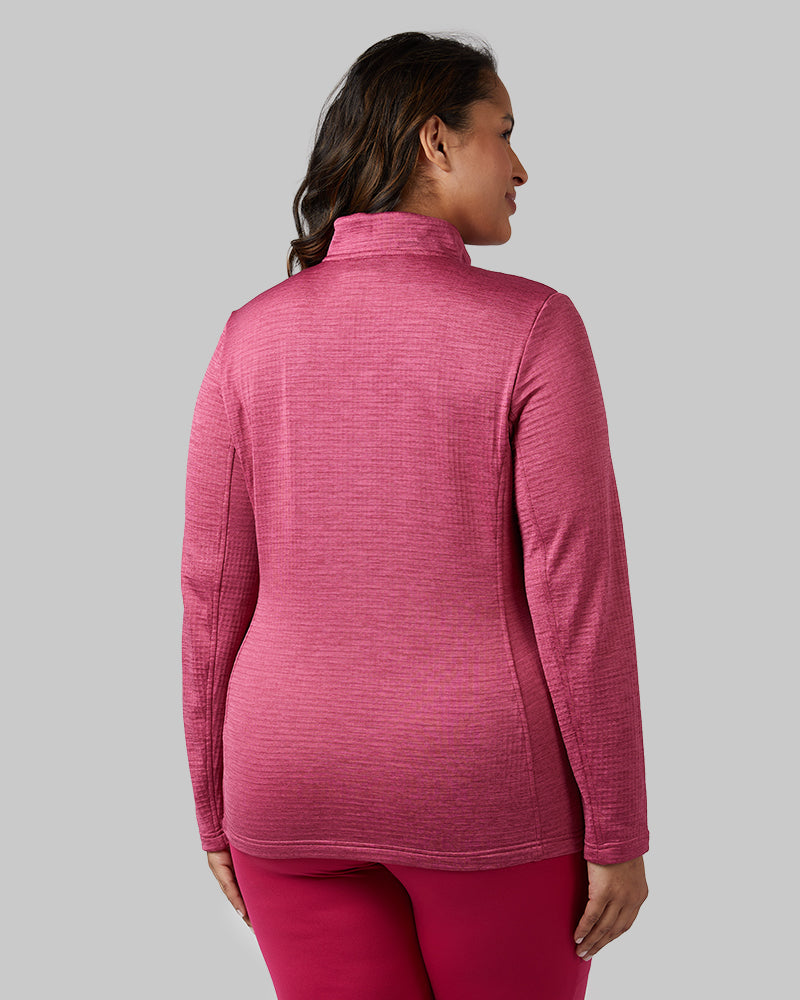 32 Degrees Malaga Space Dye _ Women's Grid Tech Full-Zip {model: Madison is 5'9and size 16 wearing size XL}{bottom}{right} {bottom}{right}