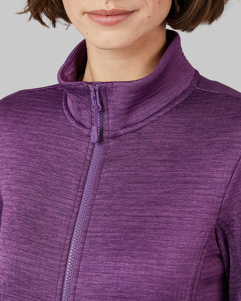 32 Degrees Plum Space Dye _ Women's Grid Tech Full-Zip {model: Kathie is 5'9"and size 4 wearing size S}{bottom}{right} {bottom}{right}