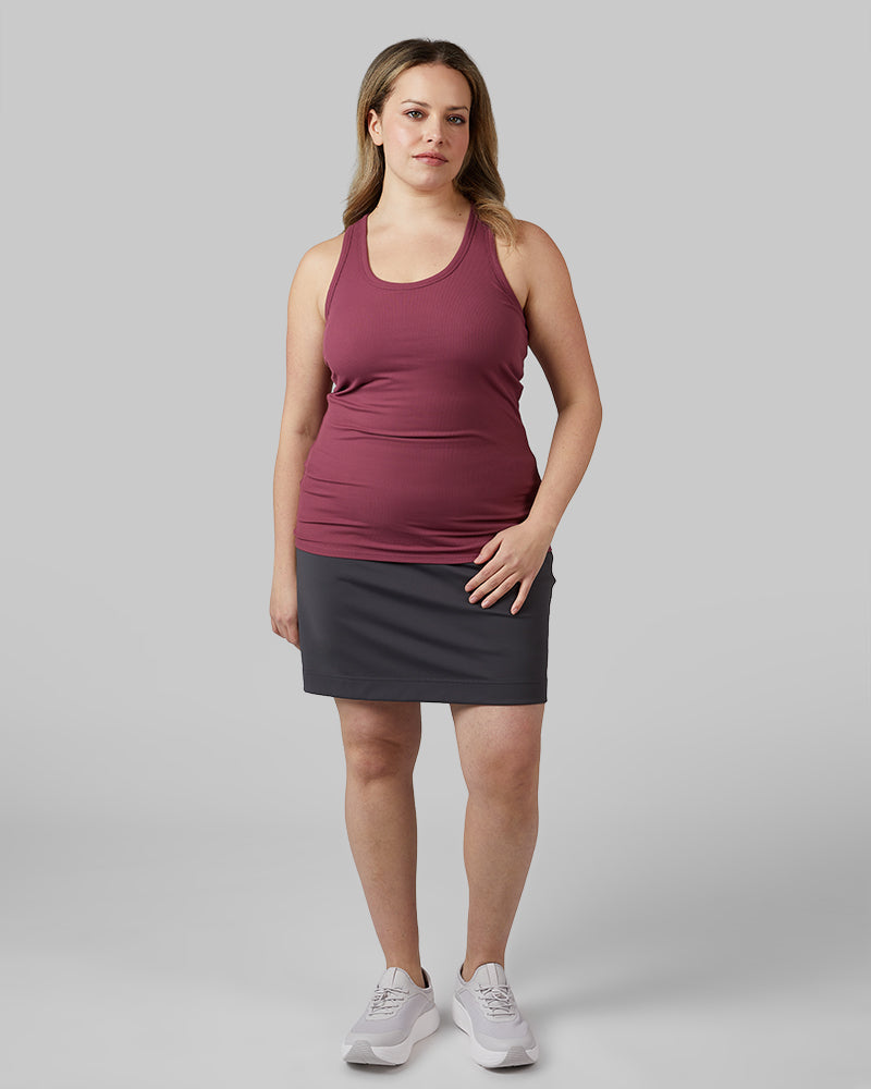 32 Degrees Wella Rose _ Women's soft Rib Racerback Bra Tank {model: Allison is 5'9"and size 14 wearing size L}{bottom}{right} {bottom}{right}