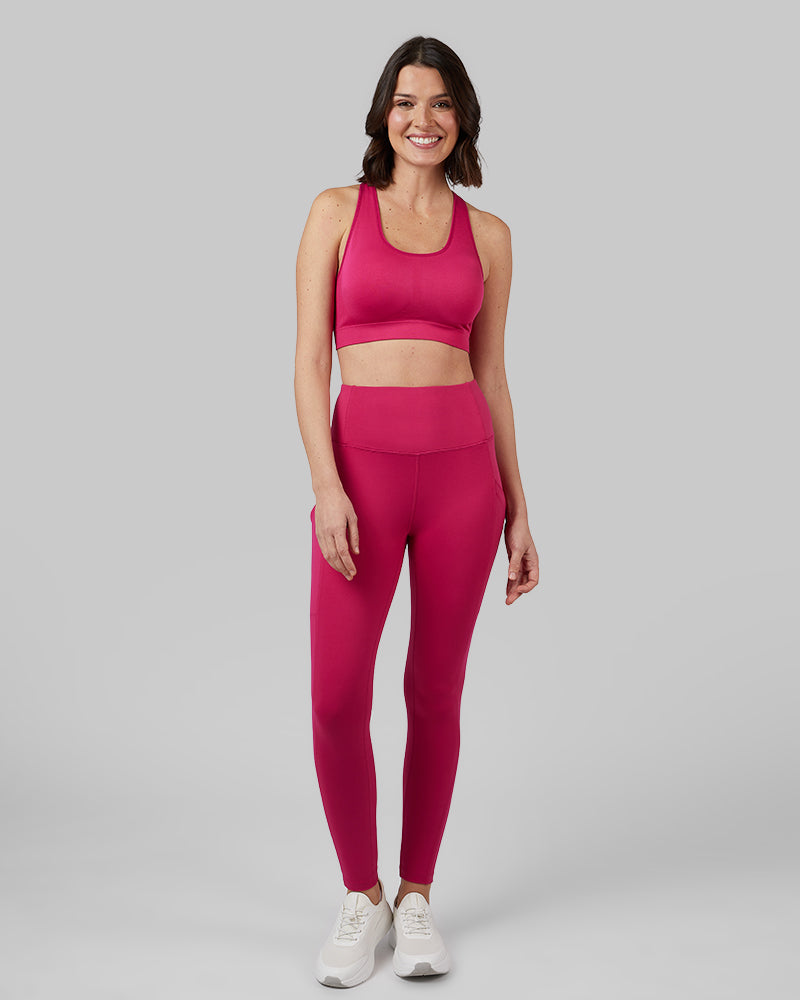 32 Degrees Vivacious _ Women's seamless Racerback sports Bra {model: Debora is 5'9"and size 4 wearing size S}{bottom}{right} {bottom}{right}