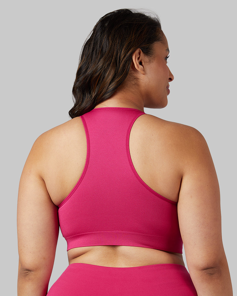 32 Degrees Vivacious _ Women's seamless Racerback sports Bra {model: Madison is 5'9and size 16 wearing size XL}{bottom}{right} {bottom}{right}