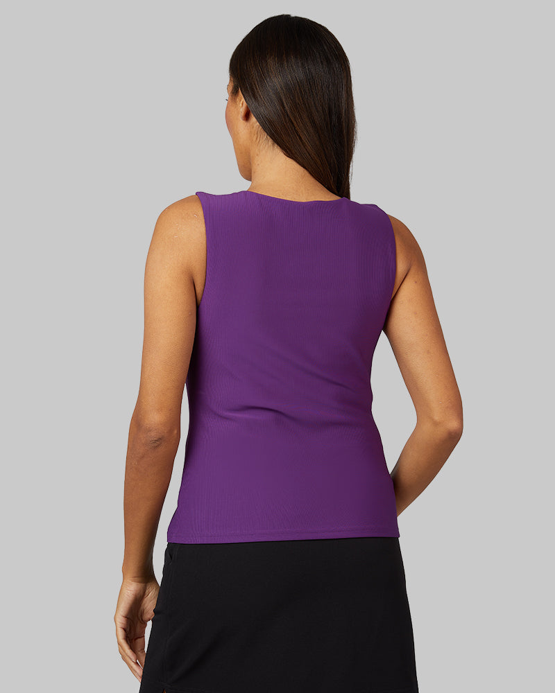 32 Degrees Imperial Purple _ Women's Active Rib Bra Tank {model: Shelby is 5'9"and size 4 wearing size S}{bottom}{right} {bottom}{right}