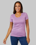 32 Degrees Dahlia Heather _ Women's Cool Fitted T-shirt {model: Shelby is 5'9"and size 4 wearing size S}{bottom}{right} {bottom}{right}