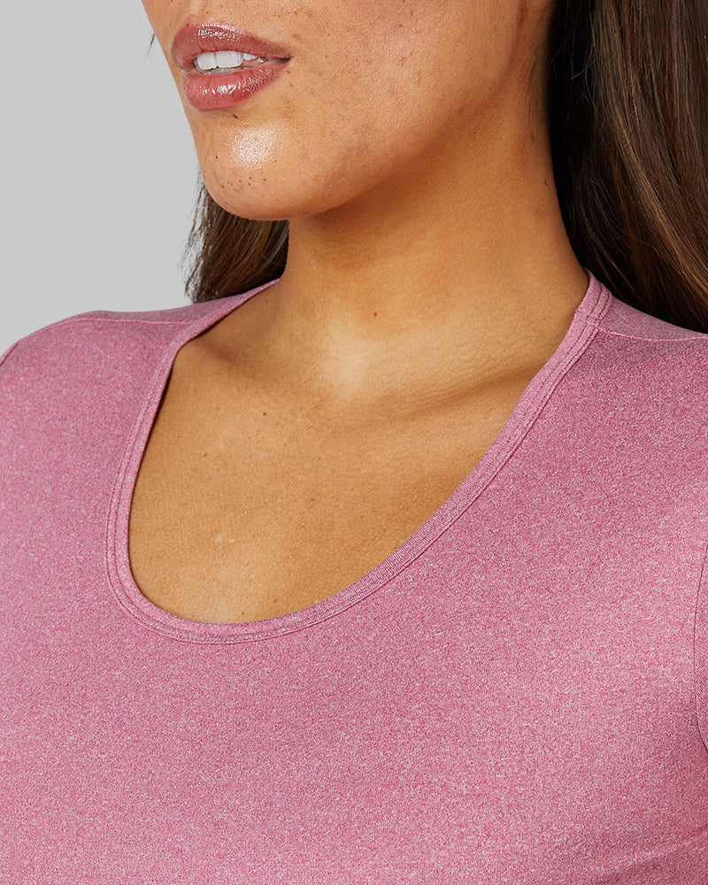 32 Degrees Malaga Heather _ Women's Cool Fitted T-shirt {model: Shelby is 5'9"and size 4 wearing size S}{bottom}{right} {bottom}{right}