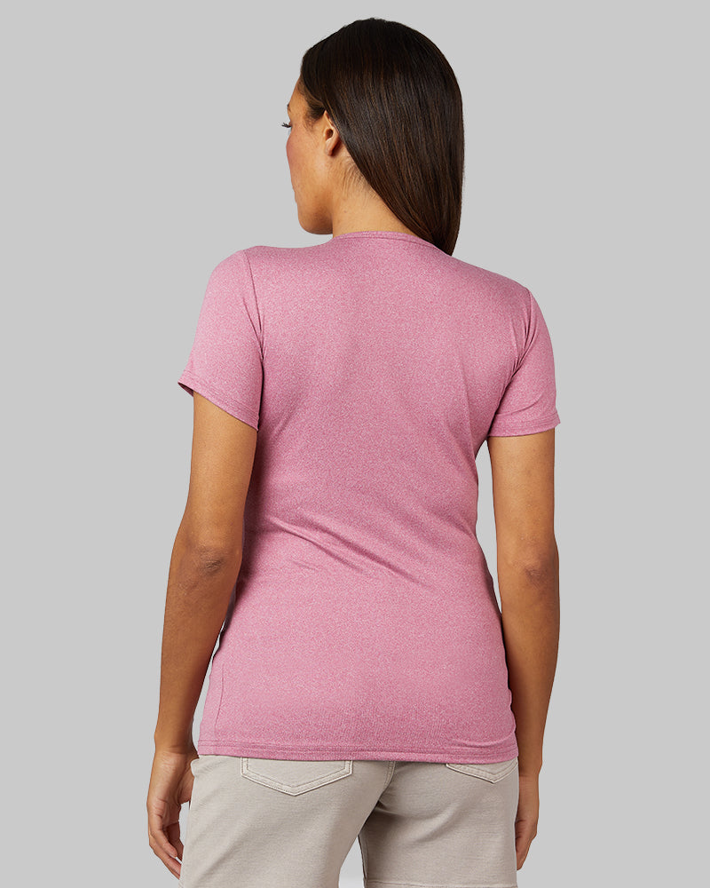 32 Degrees Malaga Heather _ Women's Cool Fitted T-shirt {model: Shelby is 5'9"and size 4 wearing size S}{bottom}{right} {bottom}{right}
