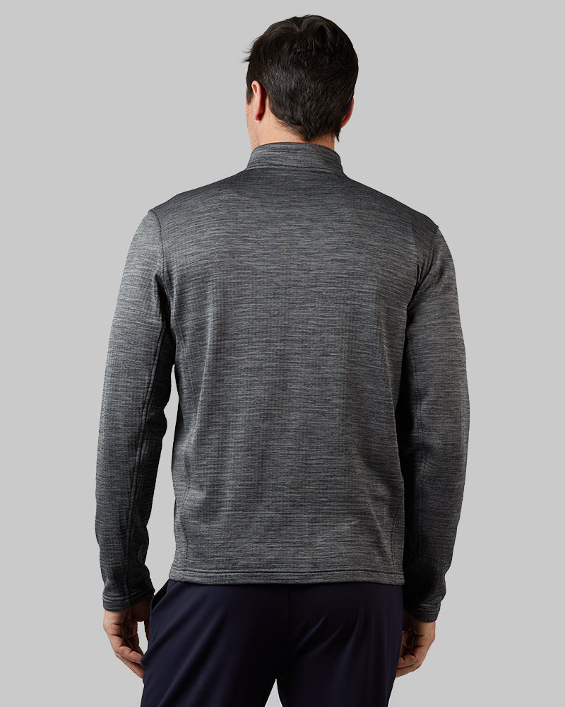 32 Degrees Dark Shadow Space Dye _ Men's Grid Tech Full-Zip {model: Andrew is 6'2", wearing size M}{bottom}{right} {bottom}{right}