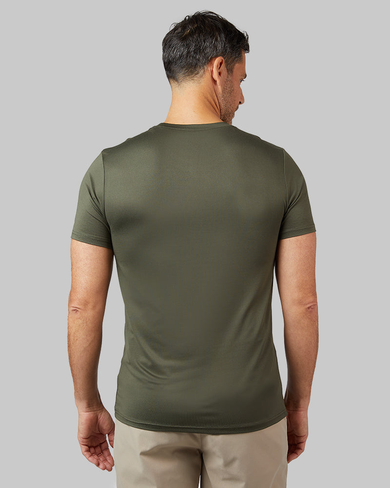 32 Degrees Oregano _ Men's Cool Classic Crew T-shirt {model: Eduardo is 6'1", wearing size M}{bottom}{right} {bottom}{right}