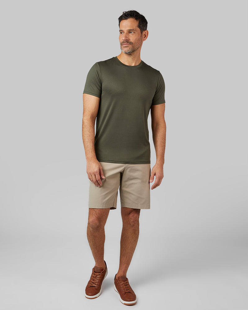 32 Degrees Oregano _ Men's Cool Classic Crew T-shirt {model: Eduardo is 6'1", wearing size M}{bottom}{right} {bottom}{right}