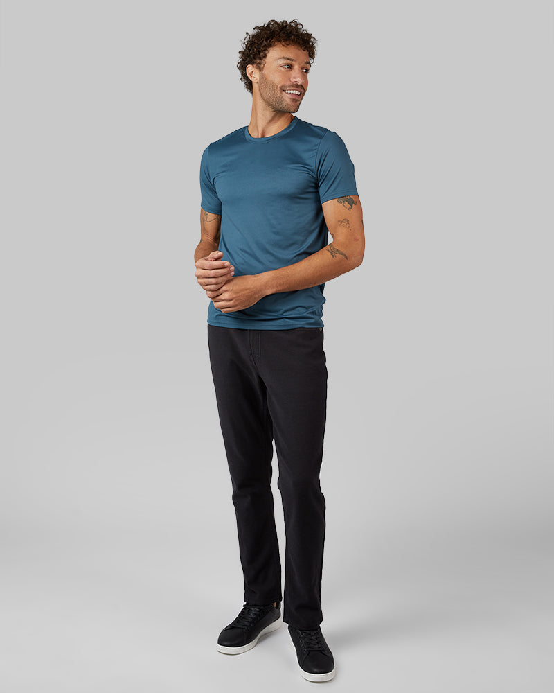 32 Degrees Stargazer _ Men's Cool Classic Crew T-shirt {model: Miguel is 6'2", wearing size M}{bottom}{right} {bottom}{right}