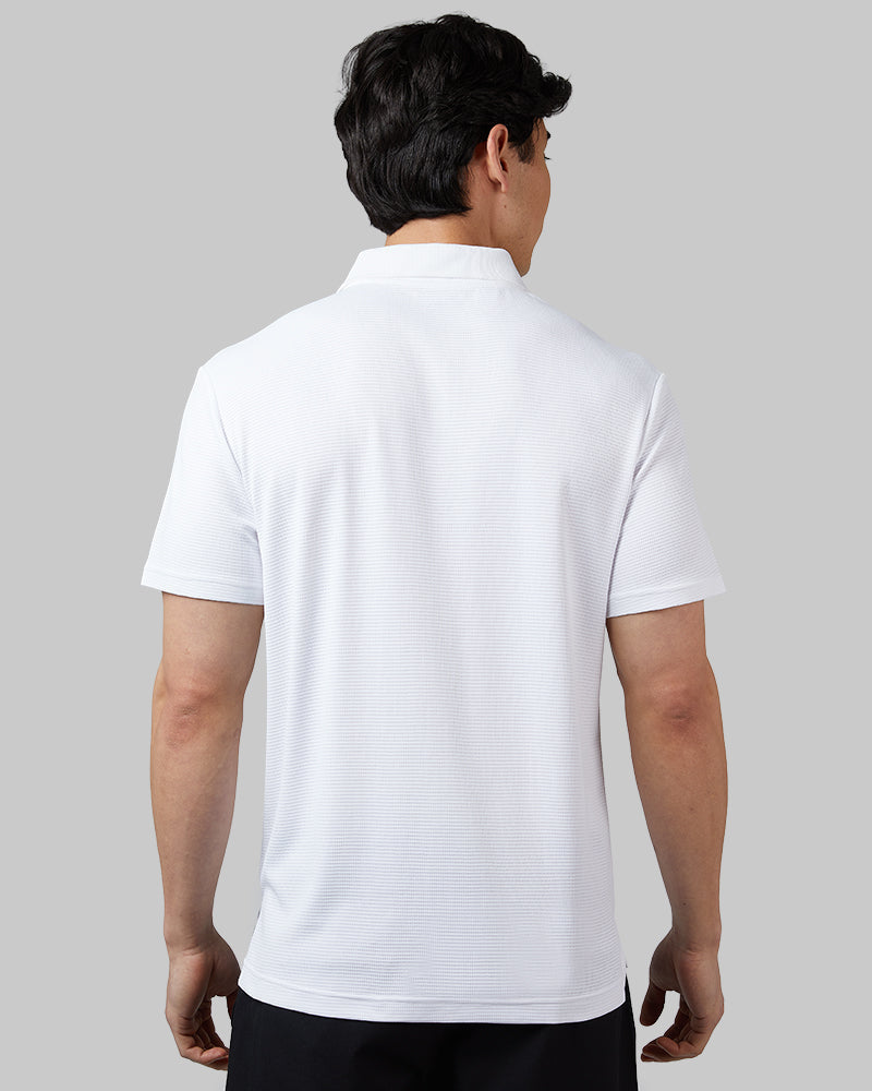 32 Degrees White _ Men's Golf Polo {model: Warwick is 6'1", wearing size M}{bottom}{right} {bottom}{right}