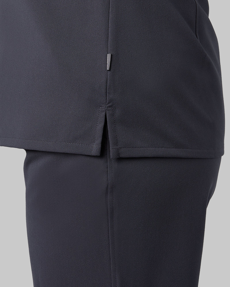 32 Degrees Charcoal _ Womens 1-Pocket V-Neck scrub Top {model: Francesca is 5'10and size 6 wearing size M}{bottom}{right} {bottom}{right}