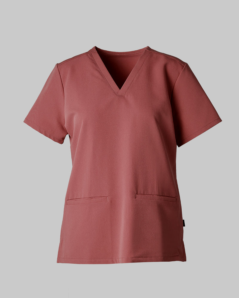 32 Degrees Mauve _ Women's 2-Pocket V-Neck scrub Top {bottom}{right}