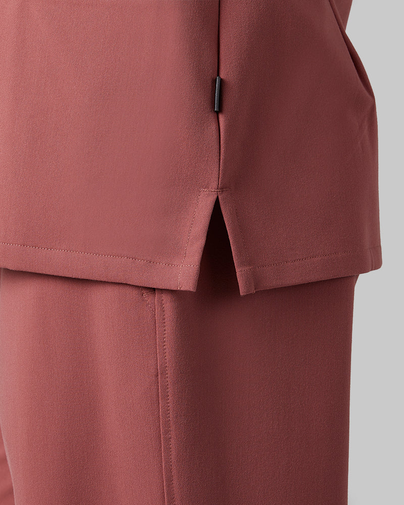 32 Degrees Mauve _ Women's 2-Pocket V-Neck scrub Top {model: Arantza is 5'9"and size 2 wearing size XS}{bottom}{right} {bottom}{right}