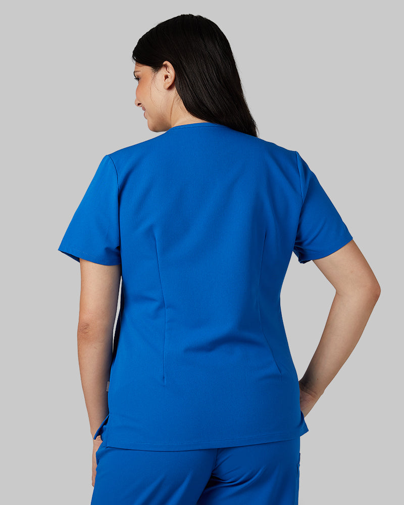 32 Degrees Royal _ Women's 2-Pocket V-Neck scrub Top {model: Francesca is 5'10and size 6 wearing size M}{bottom}{right} {bottom}{right}