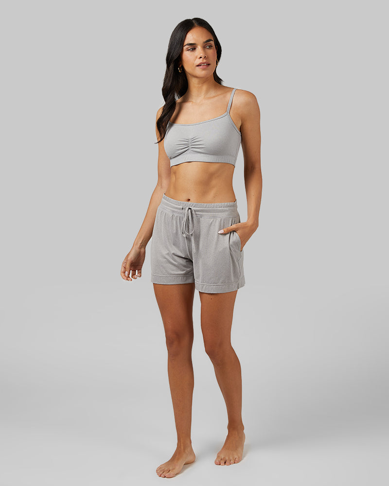 32 Degrees Ghost Grey Heather _ Women's Cool Bralette {model: Dani is 5'9" and size 2-4, wearing size S}{bottom}{right} {bottom}{right}