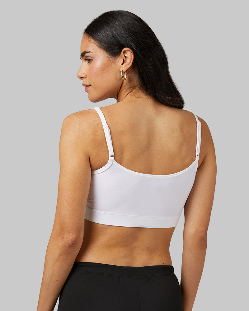 32 Degrees White _ Women's Cool Bralette {model: Dani is 5'9" and size 2-4, wearing size S}{bottom}{right} {bottom}{right}