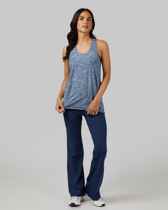 32 Degrees Xenon Blue Space Dye _ Women's Cool Racerback Tank {model: Dani is 5'9" and size 2-4, wearing size S}{bottom}{right} {bottom}{right}